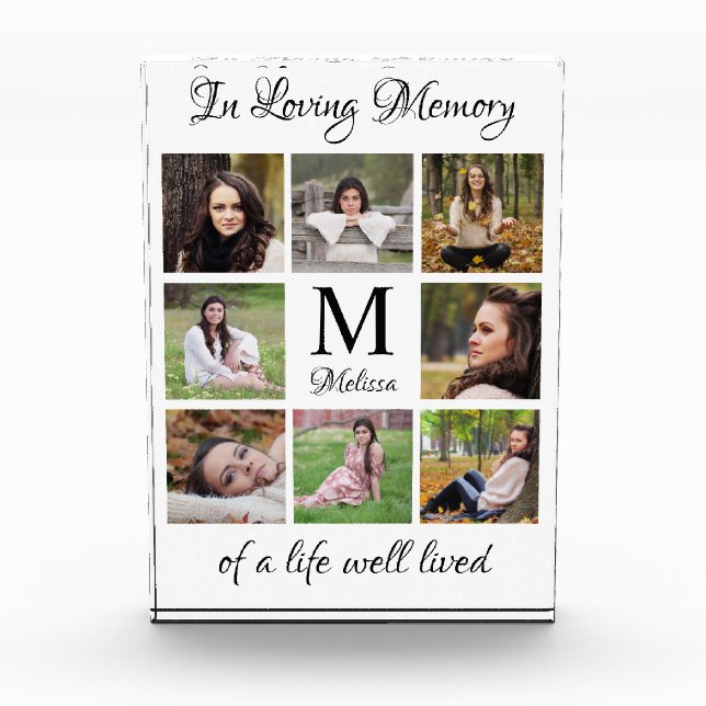 Personalized In Loving Memory Keepsake Memorial  Photo Block (Front)