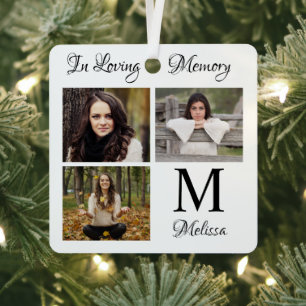 Personalized In Loving Memory Photo Collage Metal Ornament