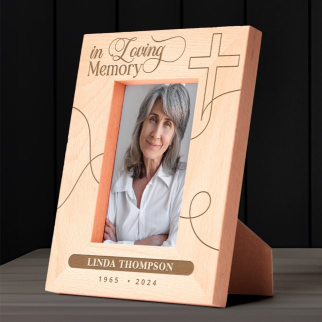 Personalized In Loving Memory Wooden Photo Cross Etched Frames (Creator Uploaded)