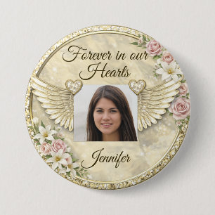 Personalized In Memorial Photo Template 3 Inch Round Button