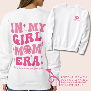 Personalized In My Girl Mom Era Sweatshirt Pink