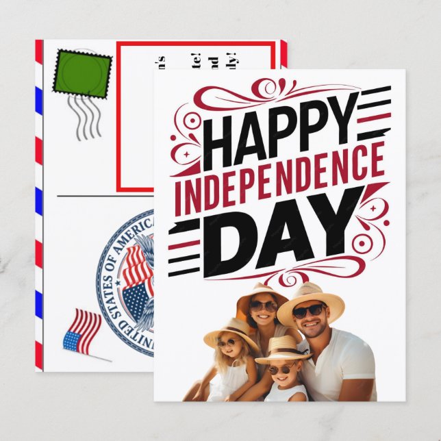 Personalized Independence Day Birthday Cards 2026 (Front/Back)
