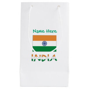 Personalized India Flag Favour or Small Gift Bag