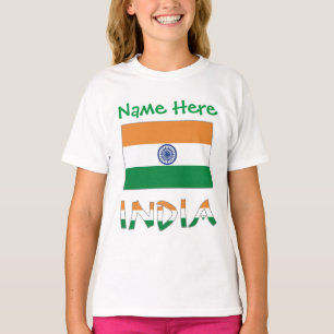 Personalized India Flag Gift Girl's T-Shirt