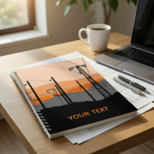 Personalized Industrial Sunset Power Lines Planner
