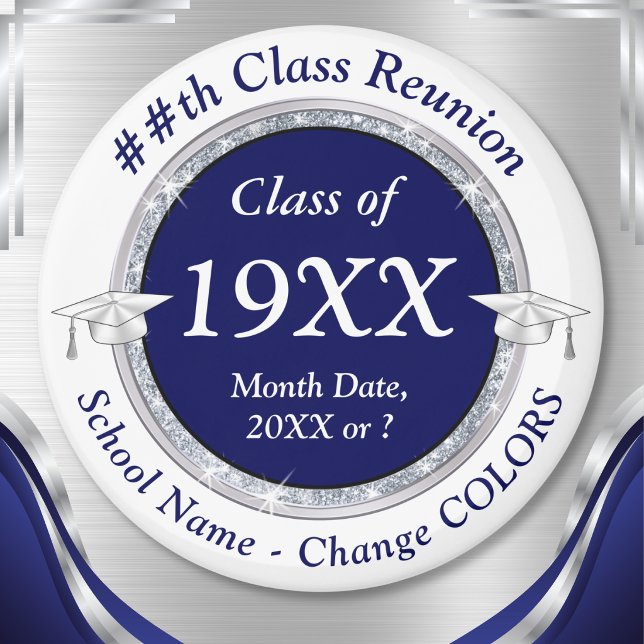 Personalized, Inexpensive Class Reunion Gifts,  Magnet (1976, Navy Blue and White, Inexpensive class reunion gifts. Class reunion magnets BULK or buy one.)