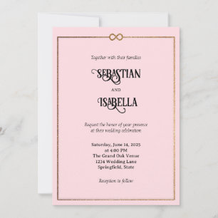 Personalized Infinity Love Pink Wedding Invitation