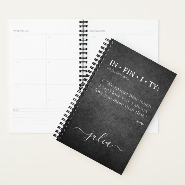 Personalized INFINITY LOVE YOU MORE Weekly Monthly Planner (Display)
