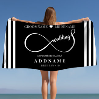 Personalized Infinity Wedding Favour Gift Beach Towel