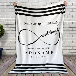 Personalized Infinity Wedding Favour Gift Sherpa Blanket