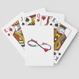 Personalized Infinity With Glitter Heart Playing Cards