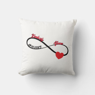 Personalized Infinity With Heart Throw Pillow