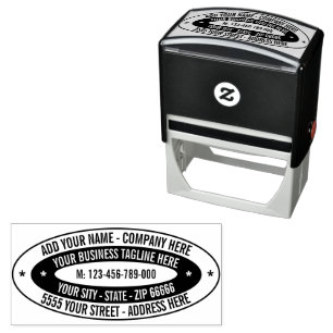 Personalized Info Address Oval Self-inking Stamp