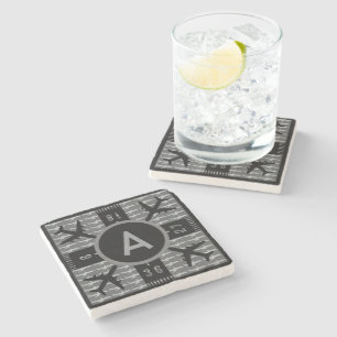 Personalized Initial  Airport Stone Coaster