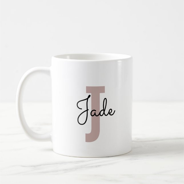 Personalized Initial and Name Monogram Custom Coffee Mug (Left)