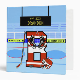 Personalized Initial B Ice Hockey Binder