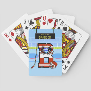 Personalized Initial B Ice Hockey Playing Cards