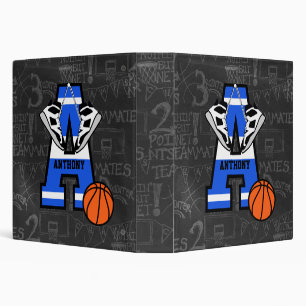 Personalized Initial Basketball Binder