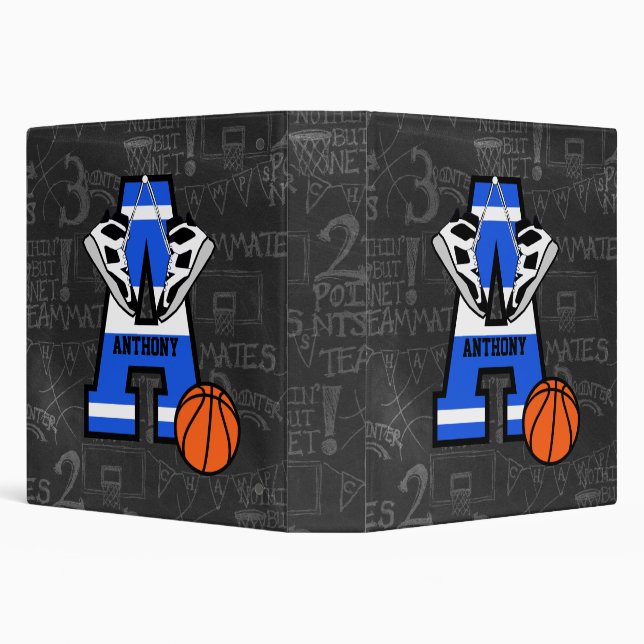 Personalized Initial Basketball Binder (Background)