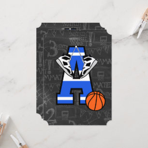 Personalized Initial Basketball Invitation