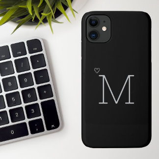 Personalized Initial Black