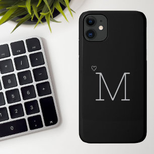 Personalized Initial Black iPhone 11 Case