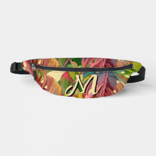 Personalized Initial Botanical Aesthetic Waist Bag
