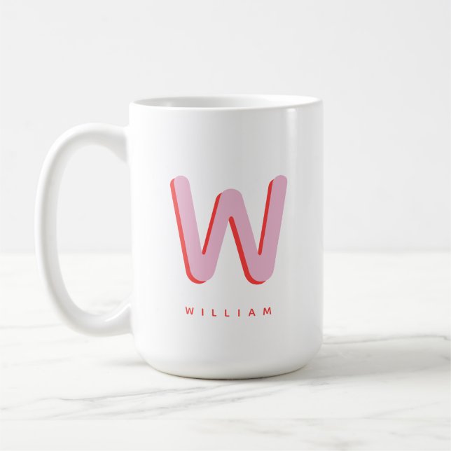 Personalized Initial | Custom Name Monogram  Coffee Mug (Left)