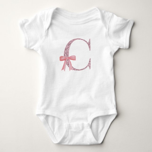 Personalized Initial for baby girl "C" Bodysuit (Front)
