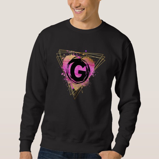 Personalized Initial G Monogram Letter Deco Cute C Sweatshirt (Front)