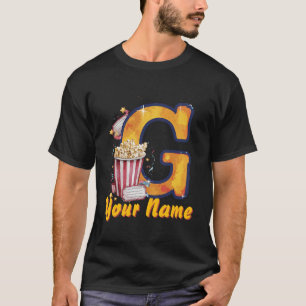 Personalized initial G popcorn tickets cinematic T-Shirt