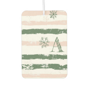 Personalized initial green winter air freshener