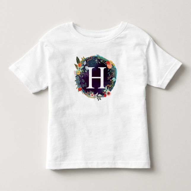 Personalized Initial Letter H Monogram T-Shirt (Front)