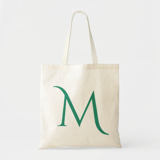 Personalized Initial Letter Monogram Name Tote Bag (Front)