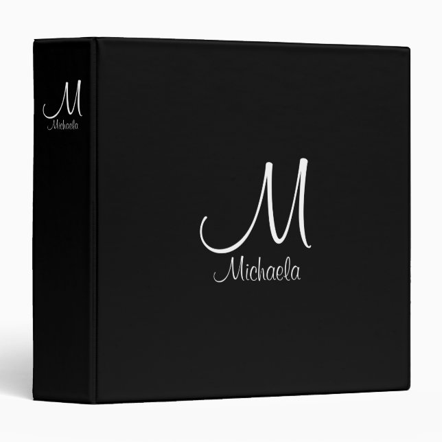 Personalized Initial Letter Monogram Template Binder (Front/Spine)