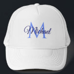 Personalized Initial Letter Name For Him For Her Trucker Hat<br><div class="desc">Personalized Initial Letter Name For Him For Her Template Unisex Elegant Trendy White Trucker Hat.</div>