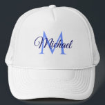 Personalized Initial Letter Name For Him For Her Trucker Hat<br><div class="desc">Personalized Initial Letter Name For Him For Her Template Unisex Elegant Trendy White Trucker Hat.</div>