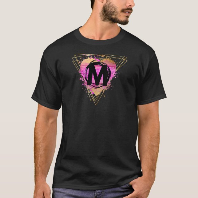 Personalized Initial M Monogram Letter Deco Cute C T-Shirt (Front)