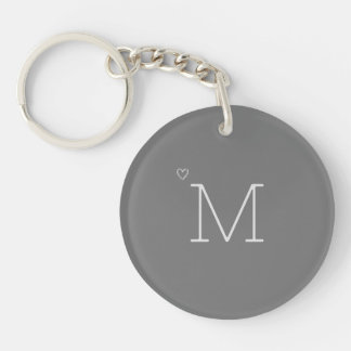 Personalized Initial | Minimalist Grey Keychain