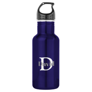 Personalized Initial Modern Black and White 532 Ml Water Bottle
