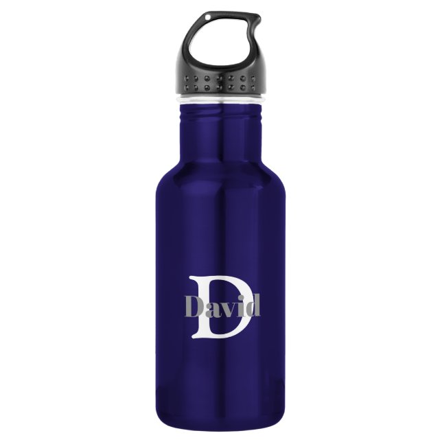 Personalized Initial Modern White Initial 532 Ml Water Bottle (Front)