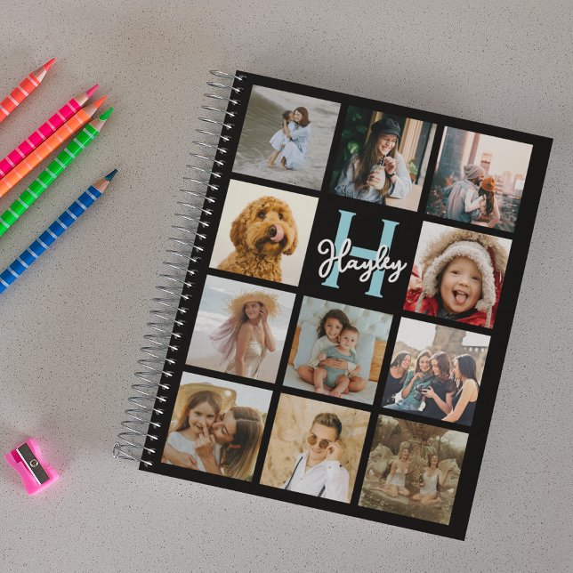 Personalized Initial Monogram 11 Photo Grid Yearly Planner (Creator Uploaded)