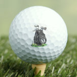 Personalized Initial Monogram Golf Balls<br><div class="desc">This cute monogram golf ball features a stylish black watercolor golf bag filled with clubs, surrounded by a touch of green grass. The design cleverly incorporates a simple white serif font initial monogram on the bag, making it look like an integral part of the bag’s design. The monogram colour can...</div>