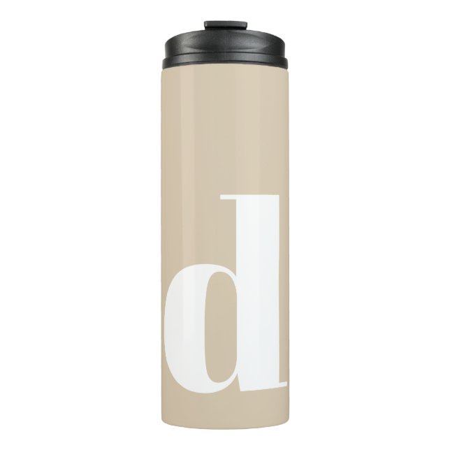 Personalized Initial Monogram Modern Simple Thermal Tumbler (Front)