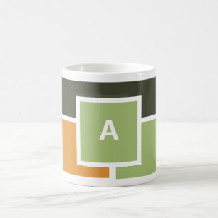 Personalized Initial Mug – Modern Colour Block Des
