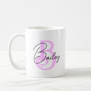 Personalized Initial Mug, Subtle Initial and Name  Coffee Mug