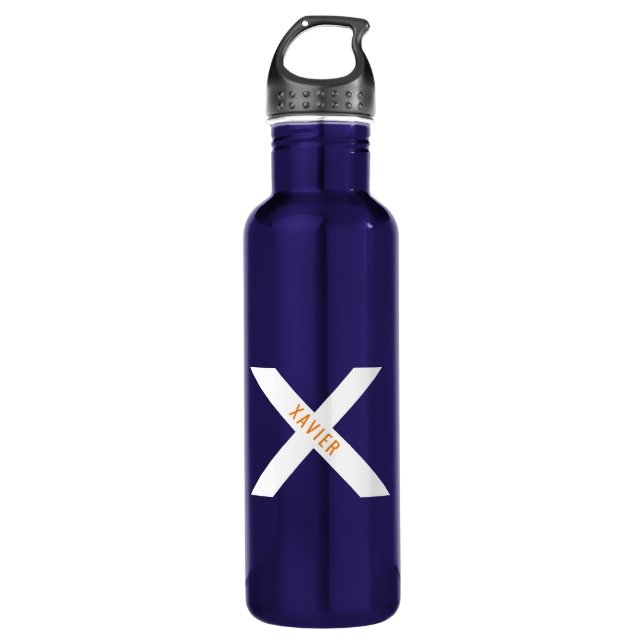 Personalized Initial Name Letter X Modern Unique 710 Ml Water Bottle (Front)