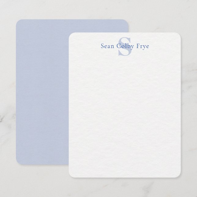 Personalized Initial Note Cards Custom Stationery (Front/Back)