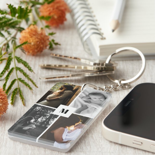 Personalized Initial Photo Keychain (Front Right)