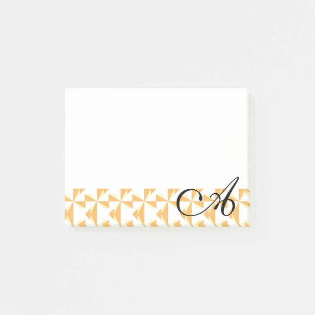 Personalized Initial Pumpkin Pinwheels Post-it Notes (Front)